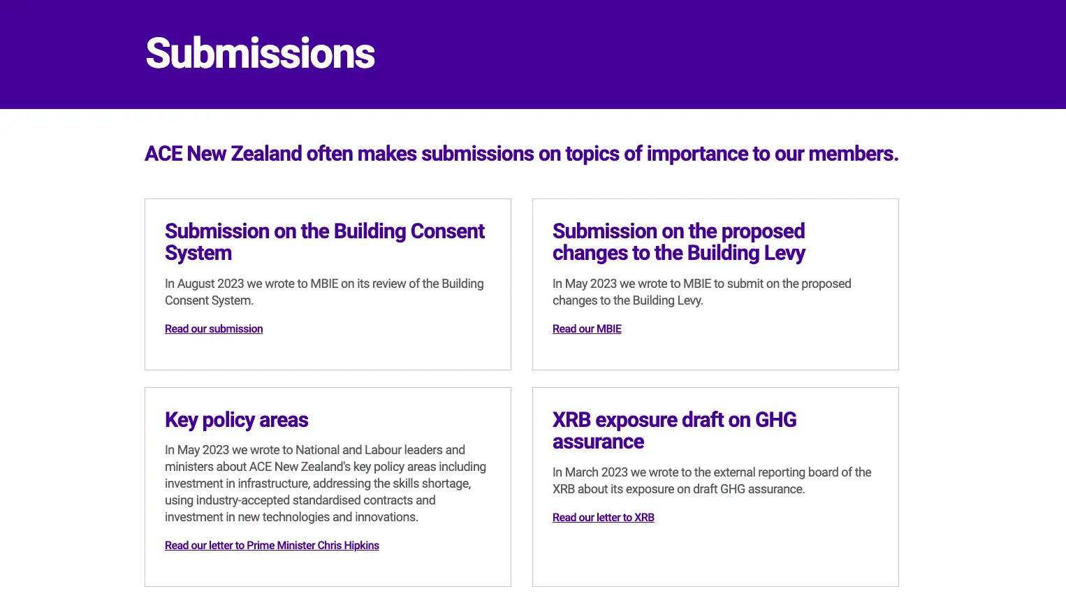 Submissions tiles