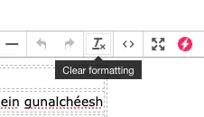 Clear formatting button