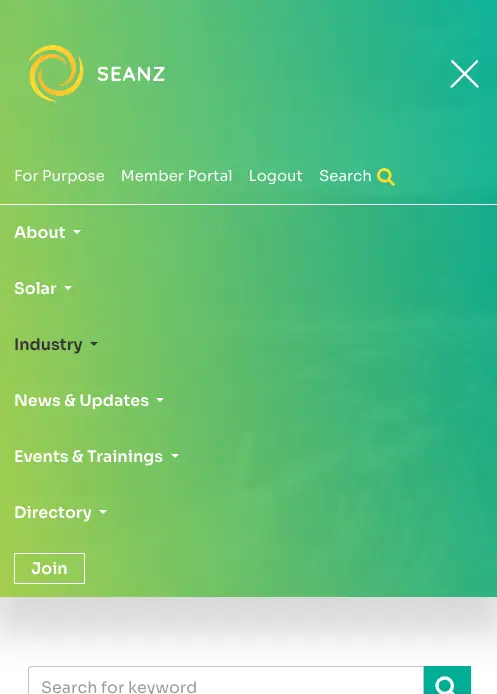 Search closed - mobile