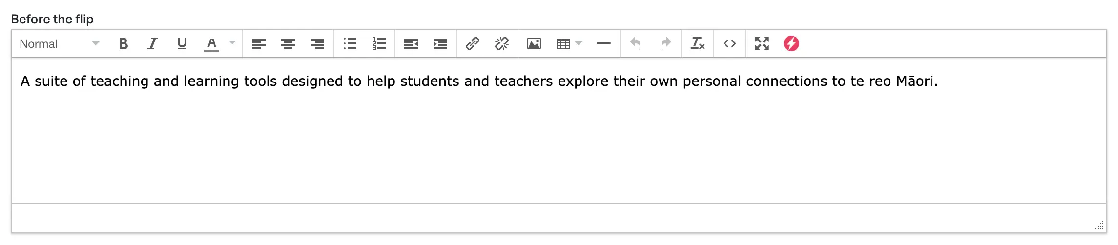 Description entered in the blog post content area.