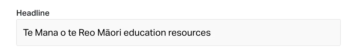 Headline becomes the visible title on the card.